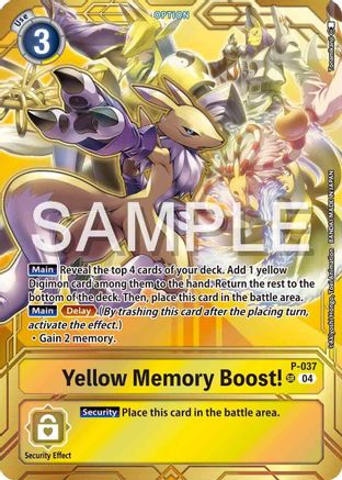 Yellow Memory Boost! [P-037] - P-037 (Premium Card Collection - Memory Boost! Set) [Promotional Cards]