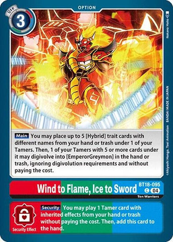 Wind to Flame, Ice to Sword [BT18-095] [Release Special Booster Ver.2.0]