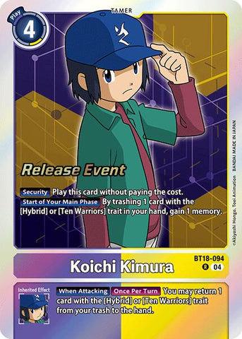 Koichi Kimura [BT18-094] [Release Special Booster Ver.2.0 Pre-Release Cards]