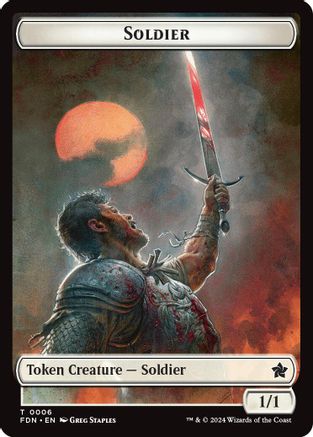 Soldier // Faerie Double-Sided Token [Foundations Tokens]