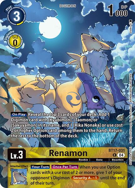 Renamon [BT17-031] (Legend Pack 2024 Box Topper) [Chain of Liberation]