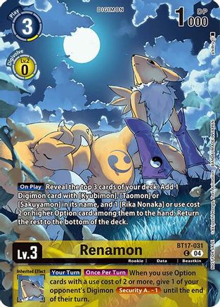 Renamon [BT17-031] (Legend Pack 2024 Box Topper) [Chain of Liberation]