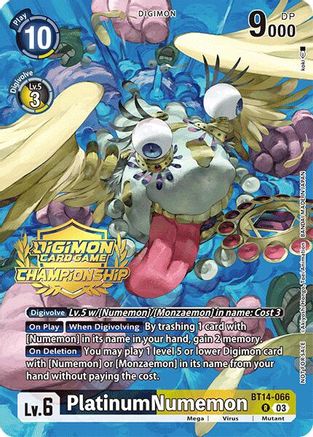 PlatinumNumemon [BT14-066] (Championship 2024 Gold Stamp Card Set) [Blast Ace]