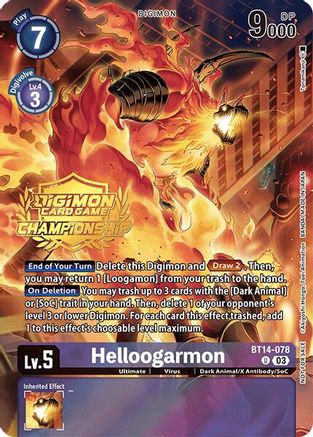 Helloogarmon [BT14-078] (Championship 2024 Tamers Pack) [Blast Ace]