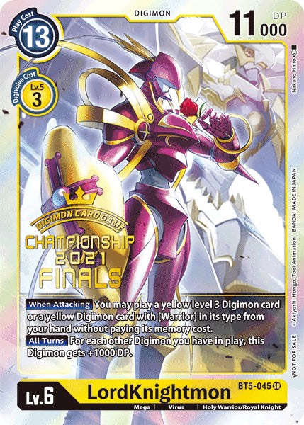 LordKnightmon [BT5-045] (2021 Championship Finals Event Pack Alt-Art Gold Stamp Set) [Battle of Omni Promos]