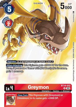 Greymon [BT14-012] (Omnimon Binder Set) [Blast Ace]