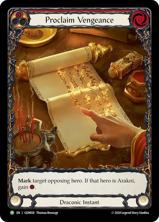 Proclaim Vengeance [GEM018] (GEM Pack 1)  Rainbow Foil