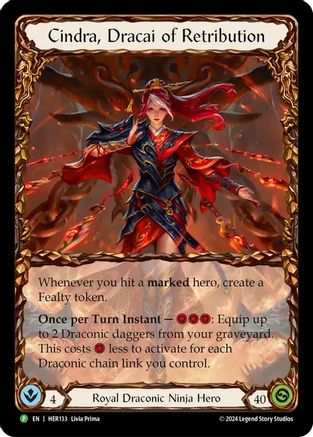 Cindra, Dracai of Retribution [HER133] (Promo)  Rainbow Foil