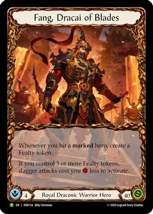 Fang, Dracai of Blades [HER134] (Promo)  Rainbow Foil