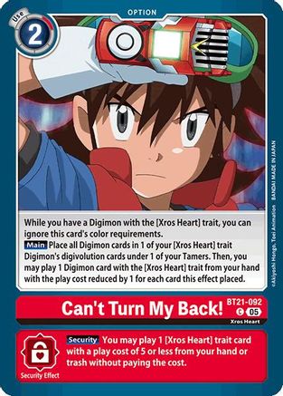 Can't Turn My Back! [BT21-092] [World Convergence]