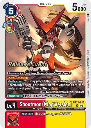 Shoutmon [BT21-016] (King Version) [World Convergence Release Event Cards]