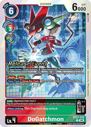 DoGatchmon [BT21-018] [World Convergence Release Event Cards]