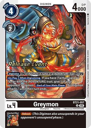 Greymon [BT21-057] [World Convergence Release Event Cards]