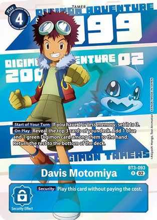 Davis Motomiya [BT3-093] (Digimon Animation Series 25th Anniversary Set) [Release Special Booster Ver.1.5]