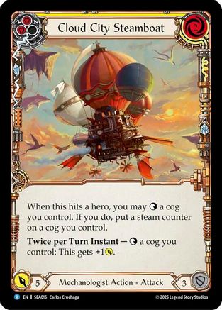 Cloud City Steamboat (Yellow) [SEA016] (High Seas)  Rainbow Foil