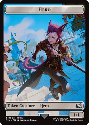 Hero (0003) // Wizard (0014) Double-Sided Token [FINAL FANTASY Tokens]