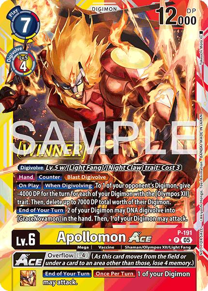 Apollomon ACE [P-191] (Store Tournament 2025 Vol.3 Winner Pack) [Promotional Cards]