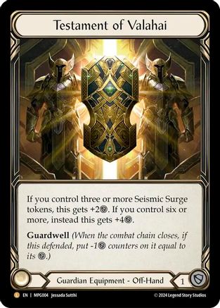 Testament of Valahai [MPG004] (Mastery Pack Guardian)  Rainbow Foil