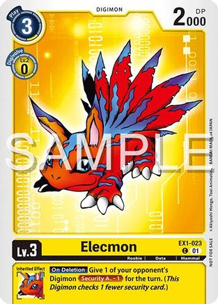 Elecmon [EX1-023] (Time Stranger Demo Deck) [Digimon Demo Deck Exclusive Cards]