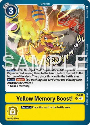 Yellow Memory Boost! [P-037] (Time Stranger Demo Deck) [Digimon Demo Deck Exclusive Cards]