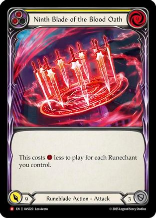 Ninth Blade of the Blood Oath (Yellow) [AVS020] (Armory Deck: Legends Viserai)
