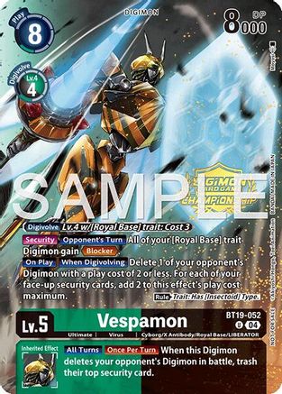 Vespamon [BT19-052] (Championship 25-26 Tamers Pack) [Release Special Booster Ver.2.0]
