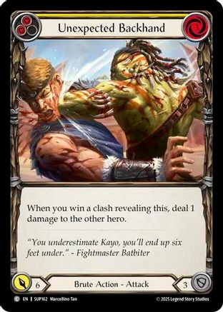 Unexpected Backhand (Yellow) [SUP162] (Super Slam)  Rainbow Foil