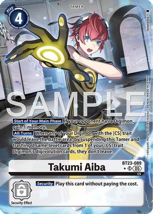 Takumi Aiba [BT23-089] (Alternate Art) [Hackers' Slumber]