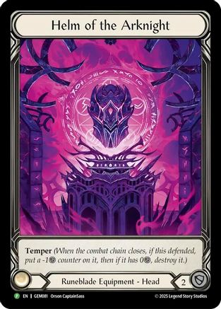 Helm of the Arknight [GEM081] (GEM Pack 3)  Rainbow Foil