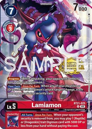 Lamiamon [BT21-025] (Championship 25-26 Tamers Pack) [World Convergence]