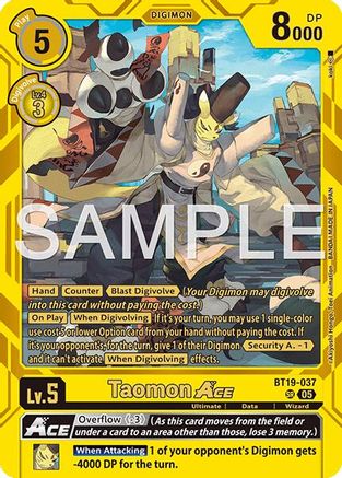 Taomon ACE [BT19-037] (Championship 25-26 Tamers Pack) [Starter Deck: Amethyst Mandala Advanced Deck Set]
