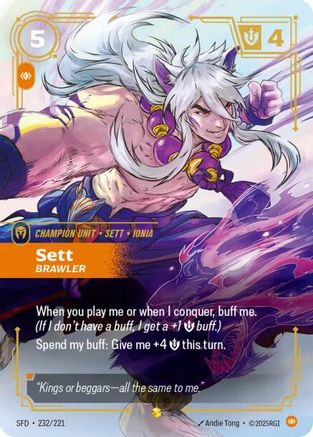 Sett - Brawler (Overnumbered) (232/221) - Spiritforged Foil