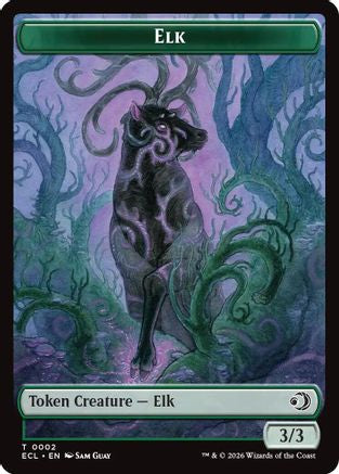 Elk // Emblem - Oko, Shadowmoor Scion Double-Sided Token [Lorwyn Eclipsed Tokens]