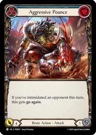 Aggressive Pounce (Blue) (Regular) [PEN011] (Compendium of Rathe)