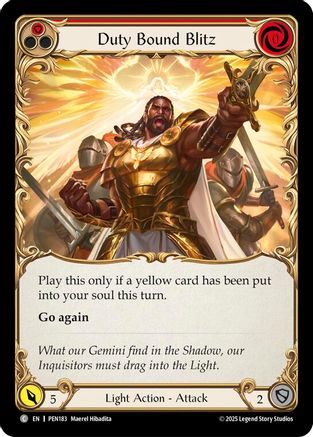 Duty Bound Blitz (Red) (Rainbow Foil) [PEN183] (Compendium of Rathe)  Rainbow Foil