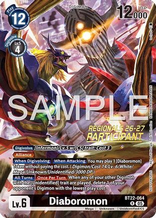Diaboromon (Regionals 26-27 Season 1 Participant) (BT22-064) - Cyber Eden Foil