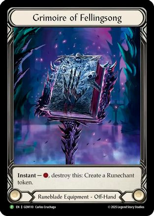 Grimoire of Fellingsong [GEM110] (GEM Pack 4)  Cold Foil