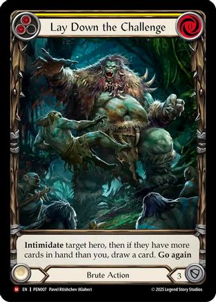 Lay Down The Challenge (Yellow) (Extended Art) [PEN007] (Compendium of Rathe)  Rainbow Foil