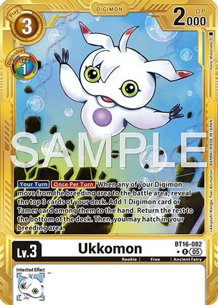 Ukkomon [BT16-082] (Gold Border) [Advanced Booster Digimon Generation]
