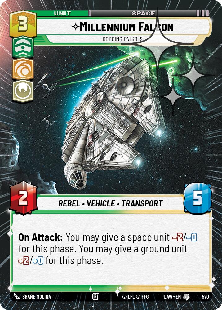 Millennium Falcon - Dodgin Patrols (570) (Hyperspace Foil) (570) [A Lawless Time]