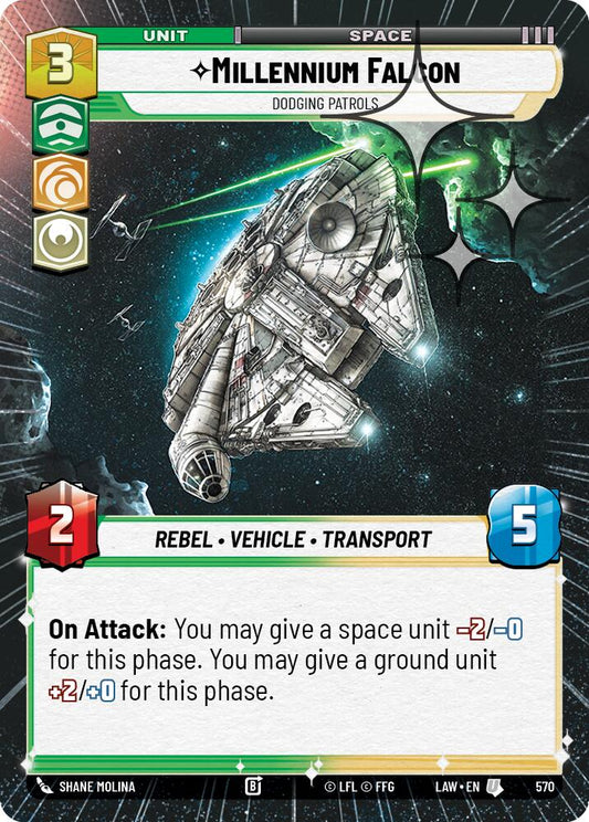 Millennium Falcon - Dodgin Patrols (570) (Hyperspace Foil) (570) [A Lawless Time]