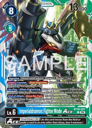 Imperialdramon: Fighter Mode ACE [BT16-027] (Reprint) [Advanced Booster Digimon Generation]