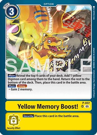 Yellow Memory Boost! [P-037] (Reprint) [Advanced Booster Digimon Generation]