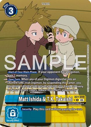 Matt Ishida & T.K. Takaishi [AD1-019] (Alternate Art) [Advanced Booster Digimon Generation]