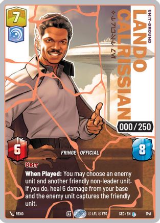 Lando Calrissian - Trust Me (Serialized) (Rose Gold) (1141) - Secrets of Power Foil
