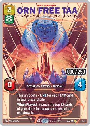 Orn Free Taa - Political Power Broker (Serialized) (Rose Gold) (1144) - Secrets of Power Foil
