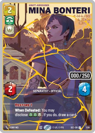 Mina Bonteri - Stop This War (Serialized) (Gold) (1126) - Secrets of Power Foil
