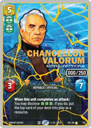 Chancellor Valorum - Civil Servant (Serialized) (Gold) (1142) - Secrets of Power Foil