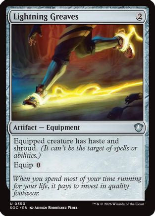 Lightning Greaves (SOC-350) - Commander: Secrets of Strixhaven
