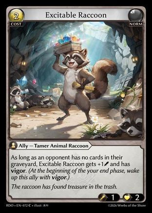 Excitable Raccoon (072) - Radiant Origins
